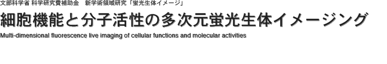 Ȋw Ȋw⏕@Vwp̈挤@ũC[W@זE@\ƕq̑ũC[WO@Multi-dimensional fluorescence live imaging of cellular functions and molecular activities